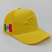 Gorra deportiva de béisbol de malla de 5 paneles con bordado de águila mexicana para hombre, tela que bloquea el sol para exteriores con hebilla ajustable