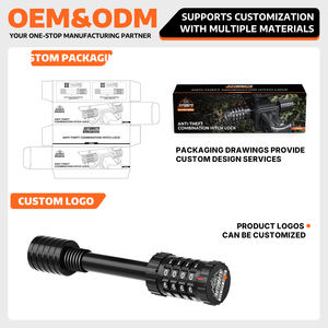 Verrou <span class=keywords><strong>de</strong></span> remorque en acier au carbone noir 5/8 po avec revêtement électrophoretique antivol à combinaison pour remorquage tout-terrain et camping-car - Product Image 5