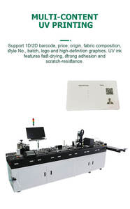 Machine d'impression UV pour étiquettes de vêtements avec codage RFID, impression de codes-barres, Data Matrix et QR Code, inspection et rejet automatique pour étiquettes vierges - Product Image 6
