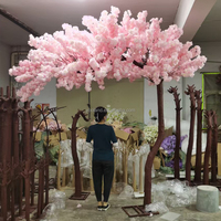 Pohon Bunga Sakura Jepang Sutra S0622 Putih Pink untuk Acara Pernikahan, Pohon Bunga Sakura Buatan untuk Dekorasi Pernikahan