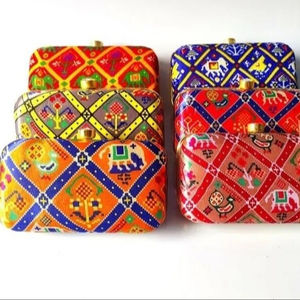 Handmade Patola Silk Fashionable Ladies' Clutch Party or Wedding Wear Elegant Bridal Gift in Bulk - Product Image 1