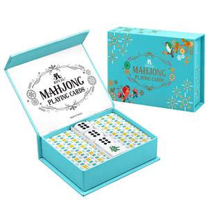Từ Đóng Cửa Mahjong Cứng Nhắc Hộp Withe Biểu Tượng Tùy Chỉnh Nhựa Chơi Thẻ Đóng Gói Cứng Nhắc Hộp 160Pcs Mỹ Mahjong Gạch Hộp - Product Image 1