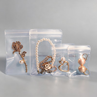 Sacs à bijoux personnalisés avec fermeture éclair, pochettes en plastique transparent scellées avec logo pour emballage de boucles d'oreilles, colliers, breloques et bracelets