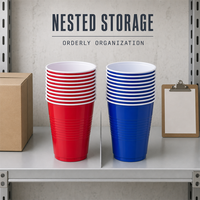 Gobelets en PP bicolores de 16 oz, empilables et réutilisables, pour fêtes, vente en gros pour restaurants et services de traiteur
