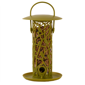 Esschert Design Mangeoire à oiseaux suspendue au toit vert "Chiffchaff" Silo à graines avec perchoir/plateau - Product Image 6