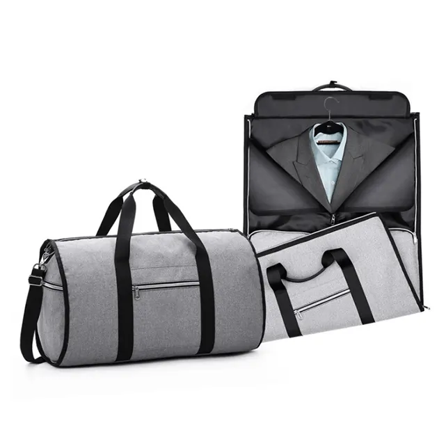 주문 회색 스포츠 의류 신발 가방 여행용 남성 셔츠 정장 의류 접이식 핸드백 수하물 가방