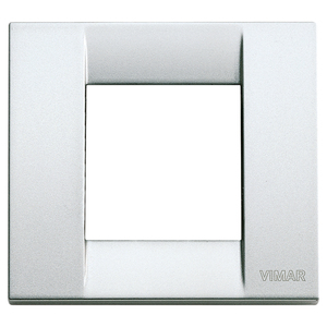 Vimar Classic <b>Plate</b> 1-2M Silver Metal Wall <b>Switch</b> 8.5x9.1cm - Product Image 1
