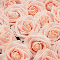Lot de 25 fleurs artificielles en mousse PE avec tête de Rose pour décoration de mariage, saint-valentin, noël