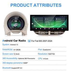 Navihua OEM ODM Car Upgrade Android Navigation GPS Multimedia Carplay LCD Digital Meter Panel for Fiat 500 2007-2024 - Product Image 3