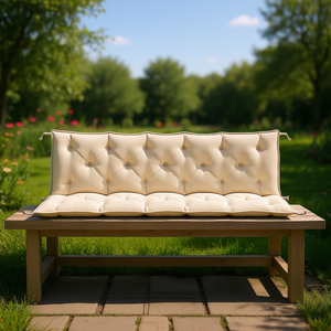 Juego de Cojines para Banco de Exterior en Tela Oxford Beige, 100% Poliéster, Acolchado, Rectangular, Extraíble, Lavable, para Todas las Estaciones - Product Image 2