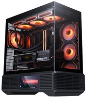 SAMA PC Case Computer Case Tempered Glass Mid Tower ATX CPU Gaming Desktop PC Cabinet Computer Chassis with LCD Screen Display