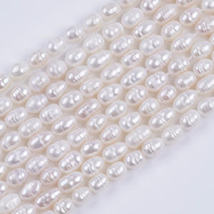 Cuentas de Arroz Naturales al por Mayor, Perlas Sueltas de 5-6 mm para Fabricación de Joyería, Collar Hecho a Mano, Accesorio - Product Image 3