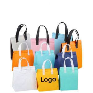 Custom Logo Disposable Aluminum Foil Non Woven Cooler Bag <b>Foldable</b> Thermal Insulated Takeaway Bag for Small Cold Hot - Product Image 1