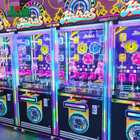 Machine à prix Lucky Time Charm pour un joueur, armoire noire, topper étoile néon, lumières LED colorées pour aire de jeux