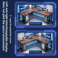 Bureau d'ordinateur pour le travail à domicile, bureau en forme de L, bureau de jeu