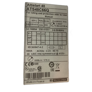 SCH-neider ATS48C66Q นุ่มสำหรับมอเตอร์แบบอะซิงโครนัส altistart 48 605A 230ถึง415V 160เพื่อ500kW - Product Image 5