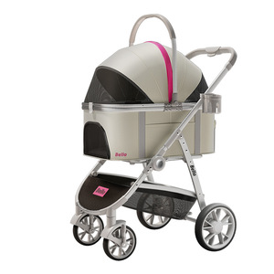 Pet seyahat lüks alüminyum 4-Wheel köpek arabası ile ayrılabilir taşıyıcı tek el kat - Product Image 1