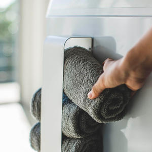 Porte-serviettes magnétique moderne en fonte finition miroir, sans perçage, grande capacité, avec 2 barres, pour hôtel et salle de bain - Product Image 4