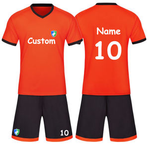 Benutzer definierte Orange Solid Color Plain gefärbte Vintage Jersey Football Club Trikot American Custom Design Fußball Trikot Set - Product Image 1