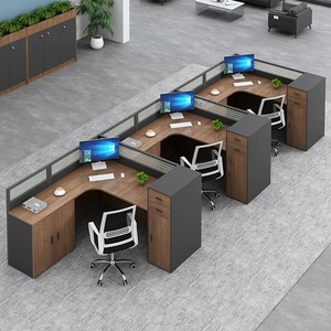 Estación de Trabajo Individual Moderna con Mampara de Privacidad y Sofá Integrado, Escritorio Modular para <span class=keywords><strong>Personal</strong></span> con Gabinete de Almacenamiento - Product Image 4