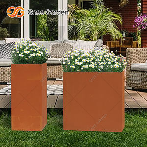 Jardinière carrée en acier galvanisé de style américain pour la maison et le jardin, embellit la terrasse et les espaces extérieurs de manière décorative - Product Image 2