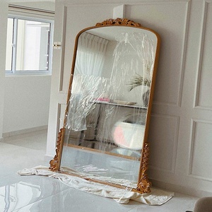 Phong cách Châu Âu custoimized nghiêng chống lại tường gương <span class=keywords><strong>PU</strong></span> khung Antique Rose Gold gương - Product Image 4