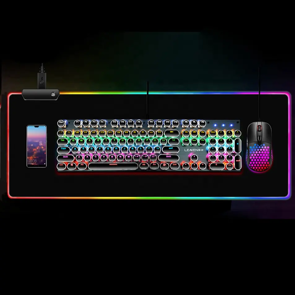 Personalizza il tappetino per Mouse RGB a LED di grandi dimensioni 7 colori USB cablato illuminazione Gaming Gamer tappetino per Mouse retroilluminato per tappetino per Computer portatile