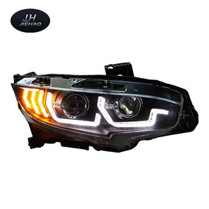 Nouveau Kit de Modification de Phares 10ème Génération (16-21) avec Feux de Jour LED, Lentille Xénon, Clignotants Séquentiels, Plug & Play, Blanc - Product Image 1