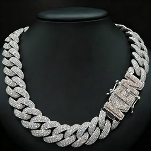 Iced OUT VVS Moissanite สร้อยคอเชื่อมสไตล์ฮิปฮอปสีขาวทอง925เงินสเตอร์ลิงเครื่องประดับผู้ชาย - Product Image 1