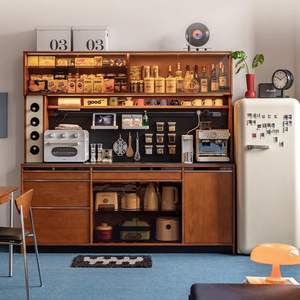 Aparador de Madera Maciza de Estilo Italiano Retro, Mueble de Almacenamiento para Sala de Estar, Mueble para Cafetería, Diseño Vintage - Product Image 3