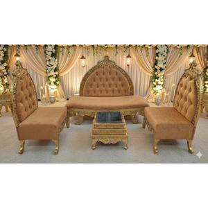 Ensemble de chaises de mandap de mariage à thème ouvert, personnalisées, royales, pour la mariée et le marié, meubles en métal faits à la main, NOUVELLE ARRIVÉE - Product Image 3