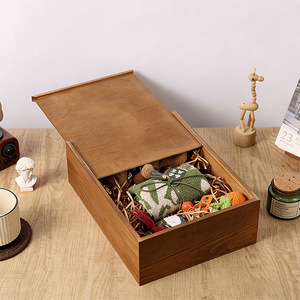 Wooden Packaging <b>Box</b> Rectangle With Lid Handmade <b>Gift</b> <b>Box</b> For Gifting And Parties - Product Image 2