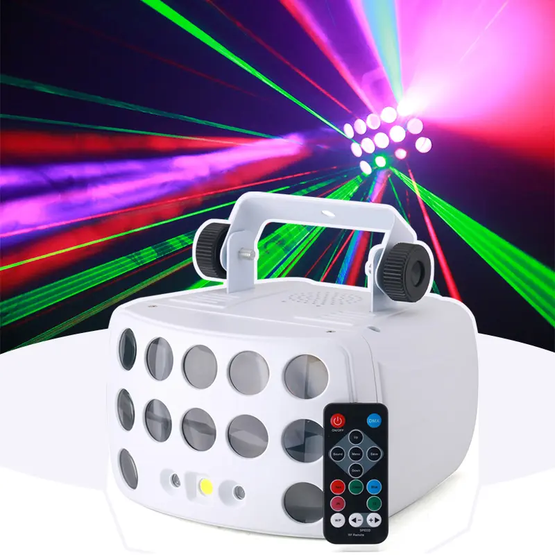 ステージディスコ照明50WリモコンKTVパーティーRGBWLedストロボフラッシュバタフライレーザーライト