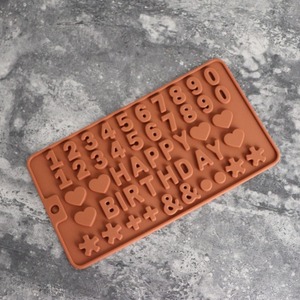 Venta al por mayor de silicona letra molde y número Chocolate moldes pastel decoraciones símbolos - Product Image 2