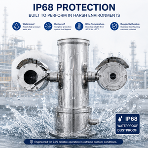 Caméra thermique PTZ antidéflagrante industrielle avec détection de température et système d'alarme - Product Image 3