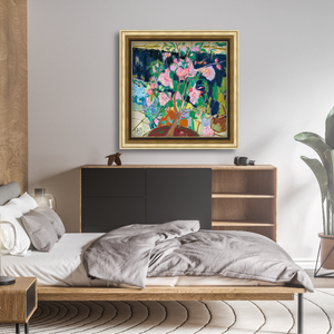Zhang Liping's Realistic Oil Painting of Gardenias Tranquil Gardenia - Framed in a Retro <b>Frame</b>, Home Decoration Original Clear L - Product Image 2