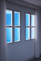 Panneau LED de plafond pour éclairage artificiel intérieur, lumière du soleil artificielle à CRI élevé, pour maison et bureau modernes, avec effet de fenêtre encastrée et de ciel bleu, type puits de lumière virtuel