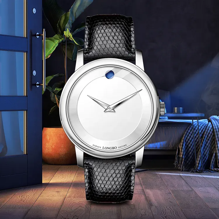 LONGBO Analog High Quality Fashion Watch Manufacturer Luxury Watch ,strap Watch Leather Belt Waterproof for Men Glass Latest