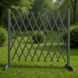 Clôture de jardin en bois de sapin 70,9 x 39,4 pouces, gris, facile à assembler, style traditionnel, forme rectangulaire pour utilisation en jardin - Product Image 2