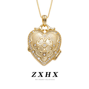 Collar con Colgante <span class=keywords><strong>de</strong></span> <span class=keywords><strong>Caja</strong></span> <span class=keywords><strong>de</strong></span> Fotos <span class=keywords><strong>de</strong></span> Amor con Circonita y Plata <span class=keywords><strong>de</strong></span> Ley S925 <span class=keywords><strong>de</strong></span> BOCAI para Hombre y Mujer, Collar Conmemorativo Exclusivo para Parejas con Cadena <span class=keywords><strong>de</strong></span> Eslabones Chapada en Oro - Product Image 5