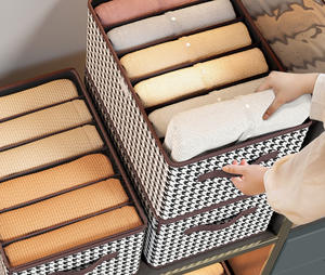 Boîte de rangement en gros pour jeans avec couvercle, organisateur de placard, tiroir à vêtements, armoire à pantalons - Product Image 2