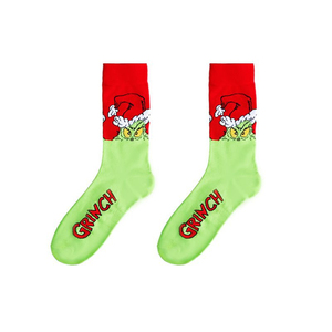 Calcetines de Algodón con Diseño de Dibujos Animados de Ballenas, Antideslizantes, Transpirables, Divertidos, de Navidad, con Diseño del Grinch - Product Image 6