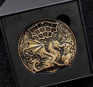 Nouveau luxe Double face en relief Dragon <span class=keywords><strong>Roulette</strong></span> D4 D12 D8 D10 D6 D20 RPG dés métal Fidget Spinner mdn dés avec boîte gratuite - Product Image 4