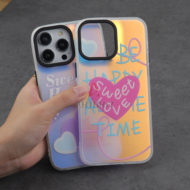 Blank Phone Cases for Uv Printing IMD Printing Luxury Glitter rainbow Gradient Laser Phone case Mobile Phone Cases