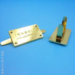 Custom Bag <b>Label</b> Zinc Alloy <b>Plug</b> Type 35mm Metal Nameplate For Handbags - Product Image 2