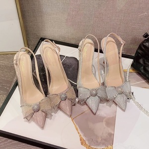 Latest High Heel <strong>Shoes</strong> for <strong>Girl</strong> Sexy Talons Femmes Tacones Stiletto Pointed Wedding <strong>Shoes</strong> <strong>Bridesmaid</strong> Rhinestone Bowknot Sandals - Product Image 3
