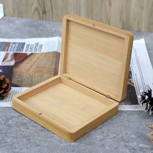 Natural Color Bamboo Flip Lid Name Card <strong>Post</strong> Card Storage Engraved logo <strong>Wooden</strong> Gift Packaging <strong>Boxes</strong> - Product Image 3