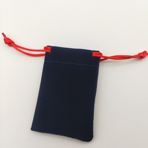 Bolsas de terciopelo rojo con cordón y doble cierre, bolsa para accesorios para guardar joyas - Product Image 2