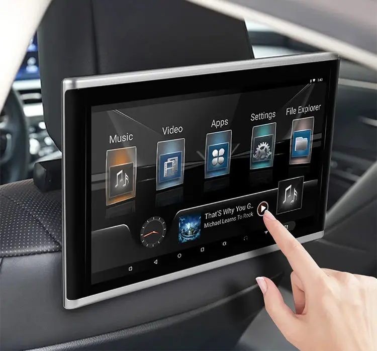 2024 Novo produto acessórios para carros monitores universais de encosto de cabeça com wi-fi Monitor de encosto de cabeça para carro Android