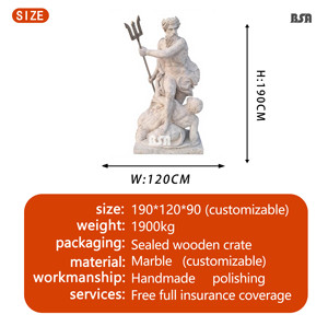 Statue <span class=keywords><strong>de</strong></span> Poséidon vainquant les vagues, sculptée à <span class=keywords><strong>la</strong></span> main dans le marbre naturel, <span class=keywords><strong>dieu</strong></span> grec <span class=keywords><strong>de</strong></span> <span class=keywords><strong>la</strong></span> <span class=keywords><strong>mer</strong></span>, sculpture pour décoration extérieure - Product Image 2